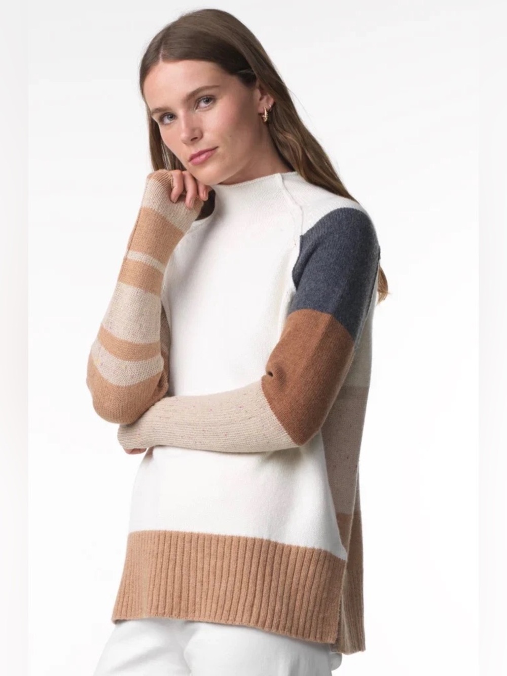 Zaket & Plover Colorblock Knit Raglan Pullover Sweater Size XS merino wool cozy